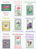 Philatelic Valentines with flowers
