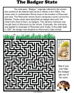 Badger State Activity Sheets
